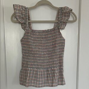 Madewell Women’s Lucie Multicolor Smocked Peplum Top